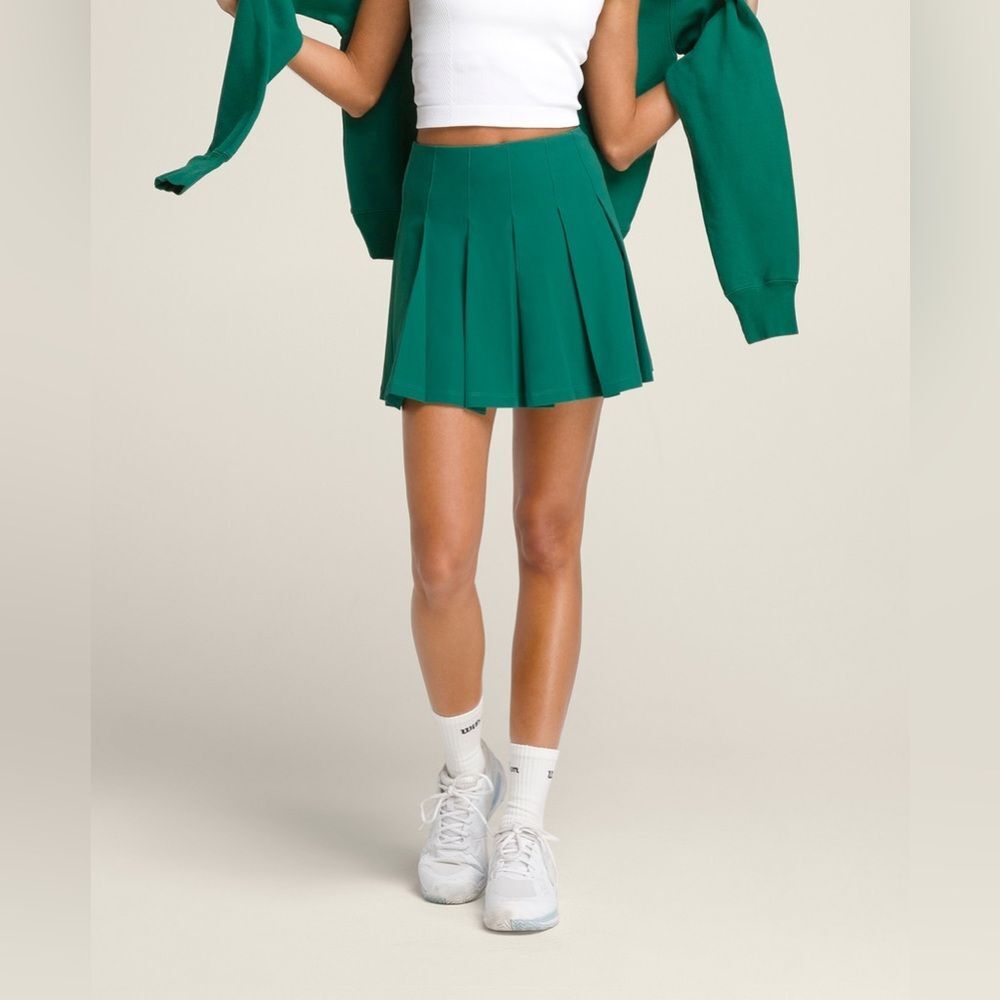 Wilson Classic Pleated Tennis Skirt Field Green sz Large High Rise Lined Active - Picture 10 of 15